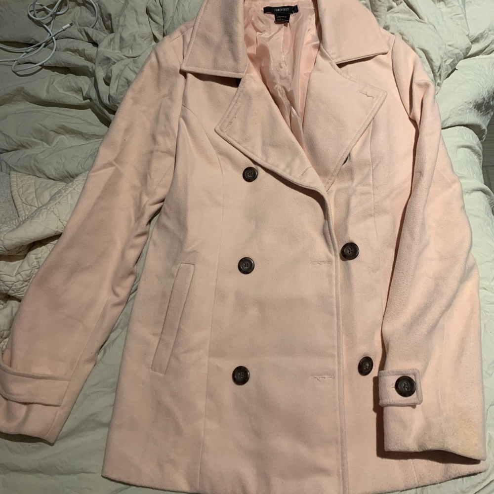 Forever 21 gentle used baby pink pea coat